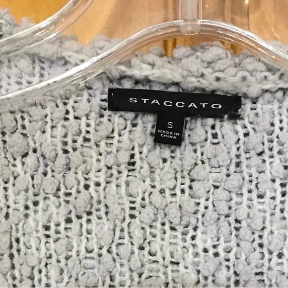 Staccato Light Gray Hooded Hoodie Sweater Top Blouse 
Size Small 4 - 6
Oversized - Picture 9 of 10